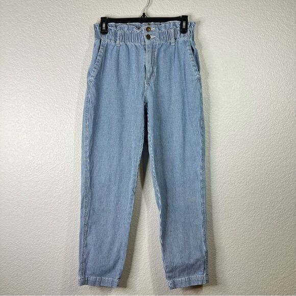 Universal Thread Womens Striped Jeans Stretch Ankle‎ Elastic Waist Blue 0 - Picture 1 of 8